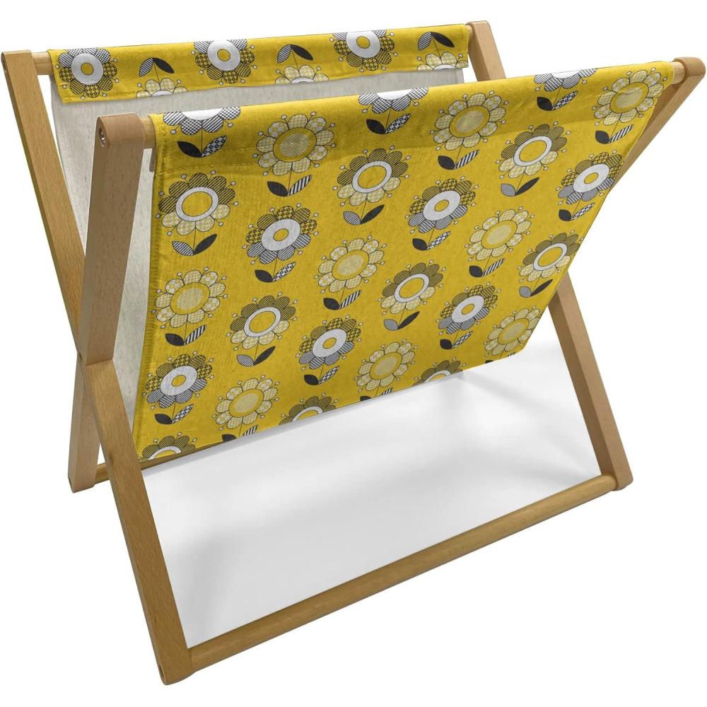 imageAmbesonne Valentines Day Magazine and Book Holder Romantic Pandas Hearts Doodle Love Theme Art Pattern Floor Rack Decor for Interior of Home amp Office 22 x 19 Charcoal Grey Pink and WhiteMustard Grey and White
