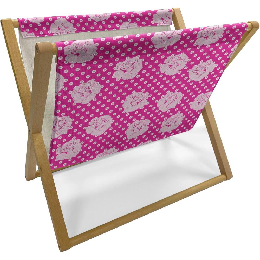imageAmbesonne Valentines Magazine and Book Holder Arrow and Hearts Simplistic Cutsy Illustration Floor Rack Decor for Interior of Home amp Office 22 x 19 Champagne RubyMagenta Pale Pink