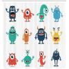 Ambesonne Alien Shower Curtain, Monsters Funny Silly Faces Cartoon, Cloth Fabric Bathroom Decor Set with Hooks, 69″ W x 70″ L, Dark Seafoam Dark Salmon Deep Sky Blue and Pale Vermilion