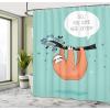 Ambesonne Animal Shower Curtain, Cartoon Design Print Sloth a Flirty Words So You Come Here Often Color Image, Cloth Fabric Bathroom Decor Set with Hooks, 69″ W x 75″ L, Seafoam Multicolor