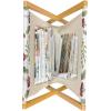 Ambesonne Eiffel Magazine and Book Holder, Romantic Valentines Day Eiffel Tower City of Love Doodle Style Heart Shapes, Floor Rack Decor for Interior of Home & Office, 22″ x 19″, Maroon White Tan(Reseda Green Ruby)