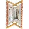 Ambesonne Eiffel Magazine and Book Holder, Romantic Valentines Day Eiffel Tower City of Love Doodle Style Heart Shapes, Floor Rack Decor for Interior of Home & Office, 22″ x 19″, Maroon White Tan(Vermilion Cream)