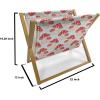 Ambesonne Eiffel Magazine and Book Holder, Romantic Valentines Day Eiffel Tower City of Love Doodle Style Heart Shapes, Floor Rack Decor for Interior of Home & Office, 22″ x 19″, Maroon White Tan(Cream Red)