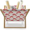 Ambesonne Eiffel Magazine and Book Holder, Romantic Valentines Day Eiffel Tower City of Love Doodle Style Heart Shapes, Floor Rack Decor for Interior of Home & Office, 22″ x 19″, Maroon White Tan(Cream Red)