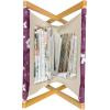 Ambesonne Eiffel Magazine and Book Holder, Romantic Valentines Day Eiffel Tower City of Love Doodle Style Heart Shapes, Floor Rack Decor for Interior of Home & Office, 22″ x 19″, Maroon White Tan(Violet Plum White)