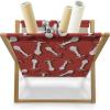 Ambesonne Eiffel Magazine and Book Holder, Romantic Valentines Day Eiffel Tower City of Love Doodle Style Heart Shapes, Floor Rack Decor for Interior of Home & Office, 22″ x 19″, Maroon White Tan(Burnt Sienna Red White)