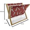 Ambesonne Eiffel Magazine and Book Holder, Romantic Valentines Day Eiffel Tower City of Love Doodle Style Heart Shapes, Floor Rack Decor for Interior of Home & Office, 22″ x 19″, Maroon White Tan(Burnt Sienna Red White)