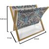 Ambesonne Eiffel Magazine and Book Holder, Romantic Valentines Day Eiffel Tower City of Love Doodle Style Heart Shapes, Floor Rack Decor for Interior of Home & Office, 22″ x 19″, Maroon White Tan(Pale and Dark Blue Beige)