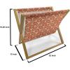 Ambesonne Eiffel Magazine and Book Holder, Romantic Valentines Day Eiffel Tower City of Love Doodle Style Heart Shapes, Floor Rack Decor for Interior of Home & Office, 22″ x 19″, Maroon White Tan(Vermilion Cream)