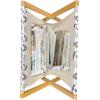 Ambesonne Eiffel Magazine and Book Holder, Romantic Valentines Day Eiffel Tower City of Love Doodle Style Heart Shapes, Floor Rack Decor for Interior of Home & Office, 22″ x 19″, Maroon White Tan(Blue Black Red)
