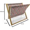 Ambesonne Eiffel Magazine and Book Holder, Romantic Valentines Day Eiffel Tower City of Love Doodle Style Heart Shapes, Floor Rack Decor for Interior of Home & Office, 22″ x 19″, Maroon White Tan(Taupe Cream Red)