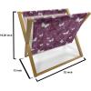 Ambesonne Eiffel Magazine and Book Holder, Romantic Valentines Day Eiffel Tower City of Love Doodle Style Heart Shapes, Floor Rack Decor for Interior of Home & Office, 22″ x 19″, Maroon White Tan(Violet Plum White)