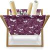 Ambesonne Eiffel Magazine and Book Holder, Romantic Valentines Day Eiffel Tower City of Love Doodle Style Heart Shapes, Floor Rack Decor for Interior of Home & Office, 22″ x 19″, Maroon White Tan(Violet Plum White)