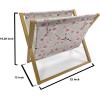 Ambesonne Eiffel Magazine and Book Holder, Romantic Valentines Day Eiffel Tower City of Love Doodle Style Heart Shapes, Floor Rack Decor for Interior of Home & Office, 22″ x 19″, Maroon White Tan(Beige Rose)