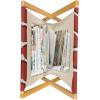Ambesonne Eiffel Magazine and Book Holder, Romantic Valentines Day Eiffel Tower City of Love Doodle Style Heart Shapes, Floor Rack Decor for Interior of Home & Office, 22″ x 19″, Maroon White Tan(Burnt Sienna Red White)