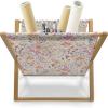 Ambesonne Folk Magazine and Book Holder, Valentine’s Day Pattern with Colorful Hearts, Floor Rack Decor for Interior of Home & Office, 22″ x 19″, Dark Lavender Multicolor(Pale Eggshell Multicolor)