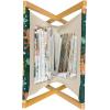Ambesonne Folk Magazine and Book Holder, Valentine’s Day Pattern with Colorful Hearts, Floor Rack Decor for Interior of Home & Office, 22″ x 19″, Dark Lavender Multicolor(Hunter Green Multicolor)