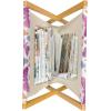 Ambesonne Folk Magazine and Book Holder, Valentine’s Day Pattern with Colorful Hearts, Floor Rack Decor for Interior of Home & Office, 22″ x 19″, Dark Lavender Multicolor(White and Multicolor)