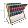 Ambesonne Folk Magazine and Book Holder, Valentine’s Day Pattern with Colorful Hearts, Floor Rack Decor for Interior of Home & Office, 22″ x 19″, Dark Lavender Multicolor(Indigo Multicolor)