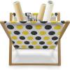Ambesonne Folk Magazine and Book Holder, Valentine’s Day Pattern with Colorful Hearts, Floor Rack Decor for Interior of Home & Office, 22″ x 19″, Dark Lavender Multicolor(Yellow Charcoal Grey)