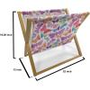 Ambesonne Folk Magazine and Book Holder, Valentine’s Day Pattern with Colorful Hearts, Floor Rack Decor for Interior of Home & Office, 22″ x 19″, Dark Lavender Multicolor(White and Multicolor)