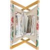 Ambesonne Folk Magazine and Book Holder, Valentine’s Day Pattern with Colorful Hearts, Floor Rack Decor for Interior of Home & Office, 22″ x 19″, Dark Lavender Multicolor(Eggshell Multicolor)