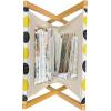 Ambesonne Folk Magazine and Book Holder, Valentine’s Day Pattern with Colorful Hearts, Floor Rack Decor for Interior of Home & Office, 22″ x 19″, Dark Lavender Multicolor(Yellow Charcoal Grey)