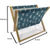 Ambesonne Folk Magazine and Book Holder, Valentine’s Day Pattern with Colorful Hearts, Floor Rack Decor for Interior of Home & Office, 22″ x 19″, Dark Lavender Multicolor(Petrol Blue Multicolor)