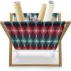 Ambesonne Folk Magazine and Book Holder, Valentine’s Day Pattern with Colorful Hearts, Floor Rack Decor for Interior of Home & Office, 22″ x 19″, Dark Lavender Multicolor(Indigo Multicolor)