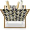 Ambesonne Folk Magazine and Book Holder, Valentine’s Day Pattern with Colorful Hearts, Floor Rack Decor for Interior of Home & Office, 22″ x 19″, Dark Lavender Multicolor(Blue Grey Multicolor)