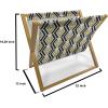 Ambesonne Folk Magazine and Book Holder, Valentine’s Day Pattern with Colorful Hearts, Floor Rack Decor for Interior of Home & Office, 22″ x 19″, Dark Lavender Multicolor(Blue Grey Multicolor)