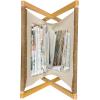 Ambesonne Funky Magazine and Book Holder, Heart Shapes on Plain Background Romantic and Aquatic Style Valentines Day, Floor Rack Decor for Interior of Home & Office, 22″ x 19″, Sea Blue Cadet Blue(Pale Brown Camel)