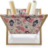 Ambesonne Giraffe Magazine and Book Holder, Couple Kissing Valentines Day Theme Lovers of Safari Animals Fun Romance, Floor Rack Decor for Interior of Home & Office, 22″ x 19″, Cinnamon White Peach(Dark Coral Eggshell)