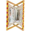 Ambesonne Heart Magazine and Book Holder, Repetitive Romantic Plaid Motif Hearts Valentines, Floor Rack Decor for Interior of Home & Office, 22″ x 19″, Champagne Multicolor(Earth Yellow Vermilion)