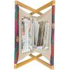 Ambesonne Heart Magazine and Book Holder, Repetitive Romantic Plaid Motif Hearts Valentines, Floor Rack Decor for Interior of Home & Office, 22″ x 19″, Champagne Multicolor(Teal and Multicolor)