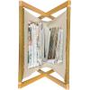 Ambesonne Heart Magazine and Book Holder, Repetitive Romantic Plaid Motif Hearts Valentines, Floor Rack Decor for Interior of Home & Office, 22″ x 19″, Champagne Multicolor(Pale Coffee White)