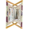 Ambesonne Heart Magazine and Book Holder, Repetitive Romantic Plaid Motif Hearts Valentines, Floor Rack Decor for Interior of Home & Office, 22″ x 19″, Champagne Multicolor(Pastel Green Multicolor)