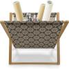 Ambesonne Heart Magazine and Book Holder, Repetitive Romantic Plaid Motif Hearts Valentines, Floor Rack Decor for Interior of Home & Office, 22″ x 19″, Champagne Multicolor(Tan and Dark Sepia)