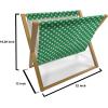Ambesonne Heart Magazine and Book Holder, Repetitive Romantic Plaid Motif Hearts Valentines, Floor Rack Decor for Interior of Home & Office, 22″ x 19″, Champagne Multicolor(Green and White)