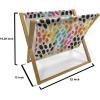 Ambesonne Heart Magazine and Book Holder, Repetitive Romantic Plaid Motif Hearts Valentines, Floor Rack Decor for Interior of Home & Office, 22″ x 19″, Champagne Multicolor(Grey Yellow Multicolor)