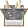Ambesonne Heart Magazine and Book Holder, Repetitive Romantic Plaid Motif Hearts Valentines, Floor Rack Decor for Interior of Home & Office, 22″ x 19″, Champagne Multicolor(Purpleblue Multicolor)