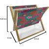 Ambesonne Heart Magazine and Book Holder, Repetitive Romantic Plaid Motif Hearts Valentines, Floor Rack Decor for Interior of Home & Office, 22″ x 19″, Champagne Multicolor(Teal and Multicolor)