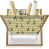 Ambesonne Heart Magazine and Book Holder, Repetitive Romantic Plaid Motif Hearts Valentines, Floor Rack Decor for Interior of Home & Office, 22″ x 19″, Champagne Multicolor(Yellow Green White)