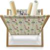 Ambesonne Heart Magazine and Book Holder, Repetitive Romantic Plaid Motif Hearts Valentines, Floor Rack Decor for Interior of Home & Office, 22″ x 19″, Champagne Multicolor(Cream and Multicolor)
