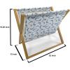 Ambesonne Heart Magazine and Book Holder, Repetitive Romantic Plaid Motif Hearts Valentines, Floor Rack Decor for Interior of Home & Office, 22″ x 19″, Champagne Multicolor(Blue White)