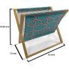 Ambesonne Heart Magazine and Book Holder, Repetitive Romantic Plaid Motif Hearts Valentines, Floor Rack Decor for Interior of Home & Office, 22″ x 19″, Champagne Multicolor(Petrol Blue Multicolor)