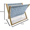 Ambesonne Heart Magazine and Book Holder, Repetitive Romantic Plaid Motif Hearts Valentines, Floor Rack Decor for Interior of Home & Office, 22″ x 19″, Champagne Multicolor(Pale Blue White)