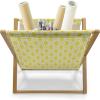 Ambesonne Heart Magazine and Book Holder, Repetitive Romantic Plaid Motif Hearts Valentines, Floor Rack Decor for Interior of Home & Office, 22″ x 19″, Champagne Multicolor(Mustard White)