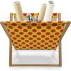 Ambesonne Heart Magazine and Book Holder, Repetitive Romantic Plaid Motif Hearts Valentines, Floor Rack Decor for Interior of Home & Office, 22″ x 19″, Champagne Multicolor(Earth Yellow Vermilion)