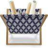 Ambesonne Heart Magazine and Book Holder, Repetitive Romantic Plaid Motif Hearts Valentines, Floor Rack Decor for Interior of Home & Office, 22″ x 19″, Champagne Multicolor(Indigo and White)